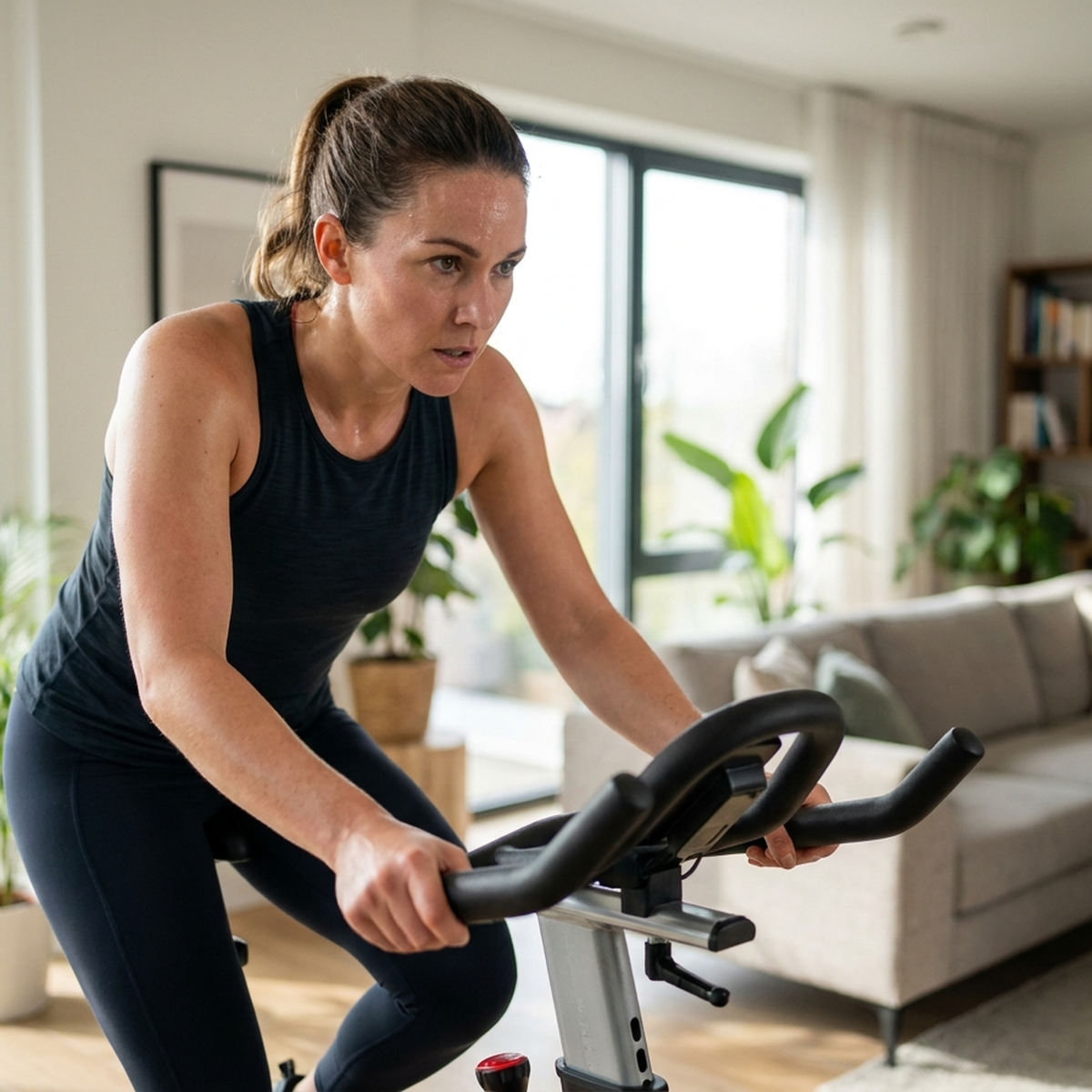 Bicicleta Ergométrica Indoor 8kg com Resistência Ajustável e Monitor