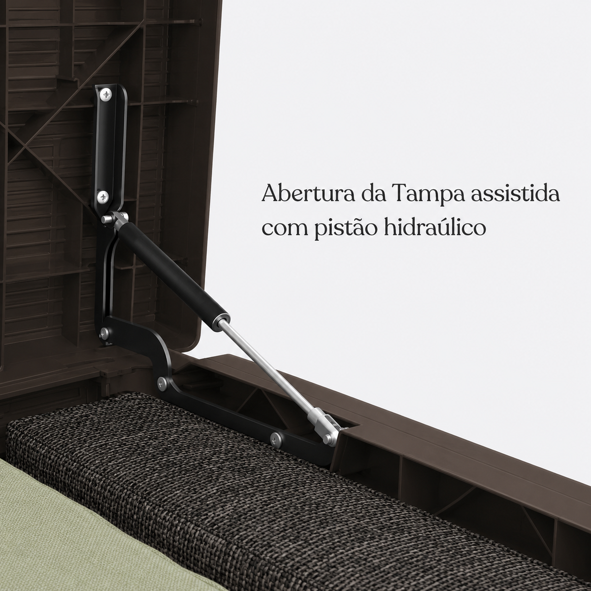 Baú Plástico 511 Litros Marrom Sumatra Banco para 350kg- Resistente a Sol e Chuva
