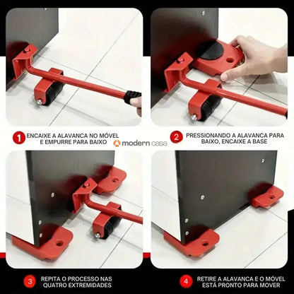 Movedor e Levantador de Móveis – Kit 5 Peças