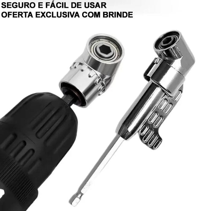 Adaptador Angular PowerMax 105° para Broca e Parafusadeira [COMPRE 1, LEVE 2 + BRINDE]