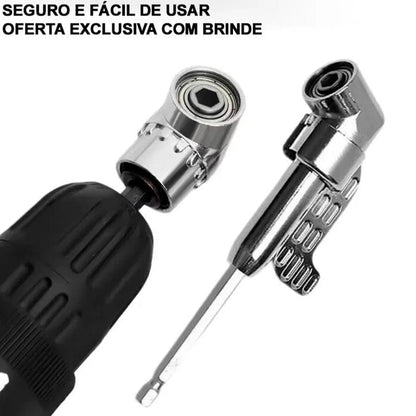 Adaptador Angular PowerMax 105° para Broca e Parafusadeira [COMPRE 1, LEVE 2 + BRINDE]