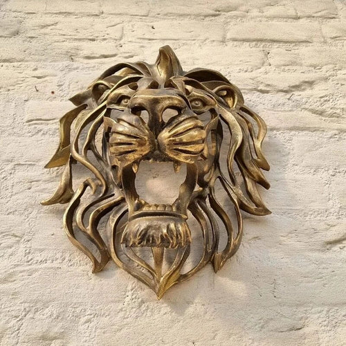 Escultura de Cabeça de Leão Majestoso para Parede - eFlix
