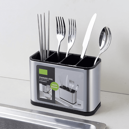 Porta Talheres em Inox com 4 Compartimentos - MultiFlix