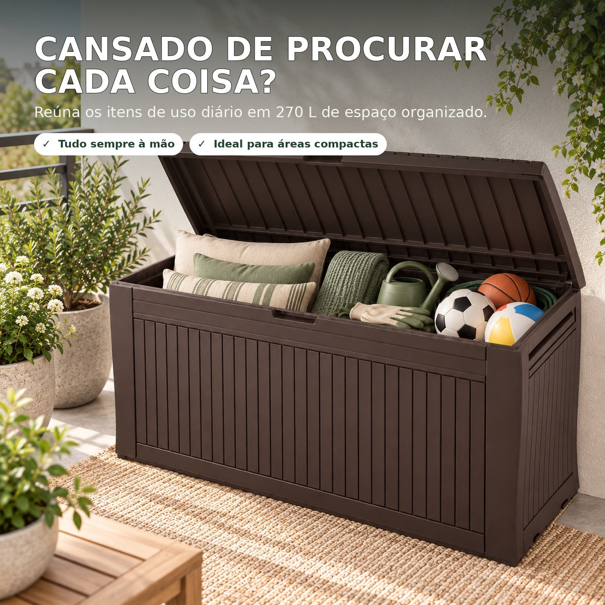 Baú Terranova 270L para guardar acessórios